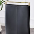 Table And Chair Set,Modern Rectangular Table With 0.4 Inch Black Patterned Tabletop And Gold Legs, Suitable For Kitchen, Dining Room, And Living Roomcomfortable Pu Seats,Perfect For Dinner, Meet Black Seats 4 Sintered Stone