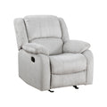 Modern Reclining Chair Gray Chenille Upholstered Pillowtop Arms Solid Wood Frame 1Pc Living Room Furniture Gentle Gliding Motion Recliner Gray Chenille Wood Primary Living Space Pillow Top Arms Solid Wood