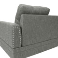 2 Pcs Sectional In Ash Black Dark Gray Fabric 4 Seat