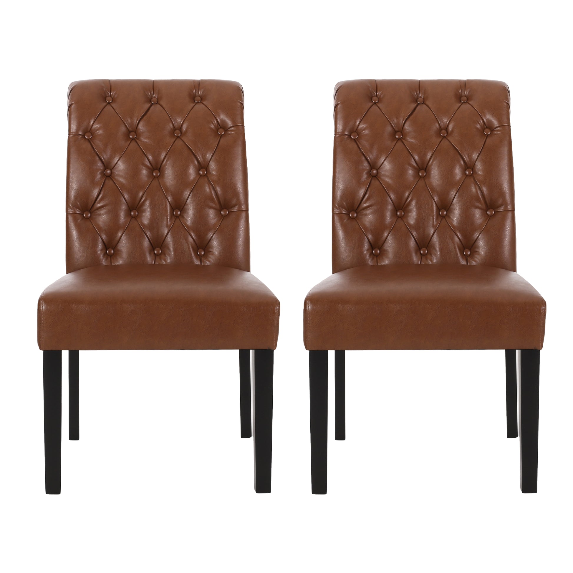 Broxton Tuft Dining Rolltop Kd Mp2 Set Of 2 Light Brown Pu