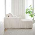 62.5 Inch Corduroy Sponge Sofa Lounge Chair,No Assembly Required,Fluffy Modern Sleeper Chair For Indoor Living Room Bedroom Beige Foam Corduroy 1 Seat