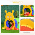 Qaba Caterpillar Tunnel For Kids, Outdoor Indoor Climb And Crawl Through, Play Equipment For Toddler 3 6, 4 Sections, For Daycare, Preschool, Playground, Multicolor Colorful Plastic