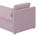 Modern Upholstered Chaise Lounger Daybed Small Single Daybed With 2 Drawers, No Mattress Needed, Perfect For Living Rooms & Home Office, Linen Fabric, Pink Pink Linen