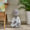 Gary Outdoor Monk Statue Gray Magnesium Oxide