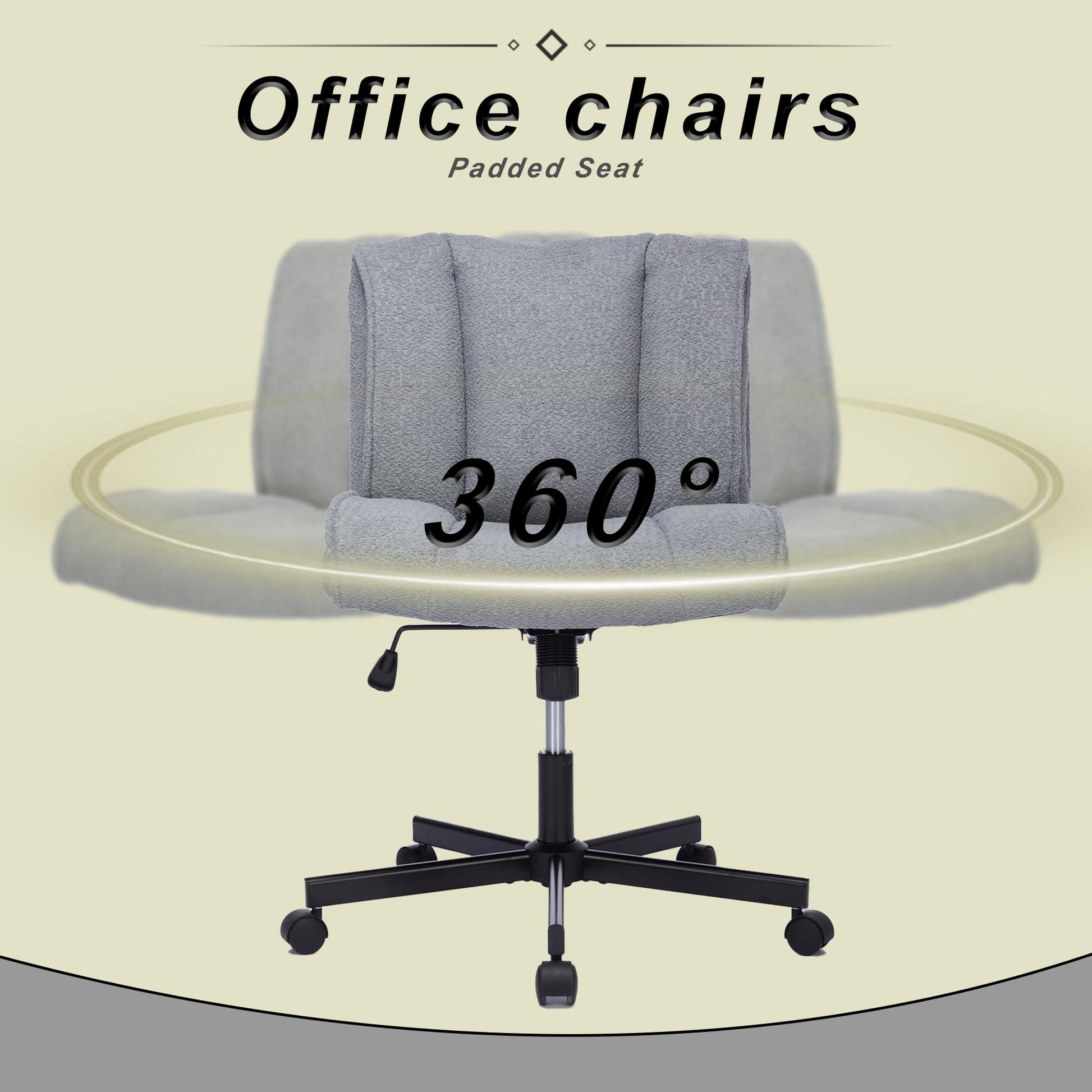 Armless Desk Chairs With Wheels Office Chair Vanity Chair With Technical Cloth Adjustable Swivel Computer Task Chairs For Home Base, Bedroom,Pink Gray Gray Polyester Blend