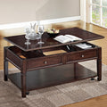 Walnut Coffee Table With Lift Top Walnut Primary Living Space Transitional Drawers Rectangular Particle Board Mdf