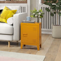 Modern Nightstand Durable Metal Bedside Storage Cabinet With Shelf, Easy Assembly End Side Table For Living Room And Bedroom Yellow Bedroom Rectangle Modern Storage Metal Metal