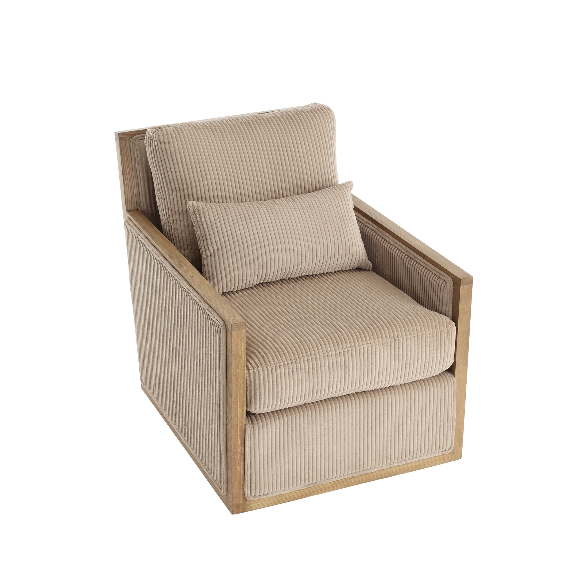 Coolmore Corduroy Swivel Barrel Chair, Comfy Accent Sofa Chair For Living Room, 360 Degree Swivel Barrel Club Chair, Leisure Arm Chair For Nursery, Hotel, Bedroom, Office, Lounge Camel Camel Primary Living Space Foam Corduroy