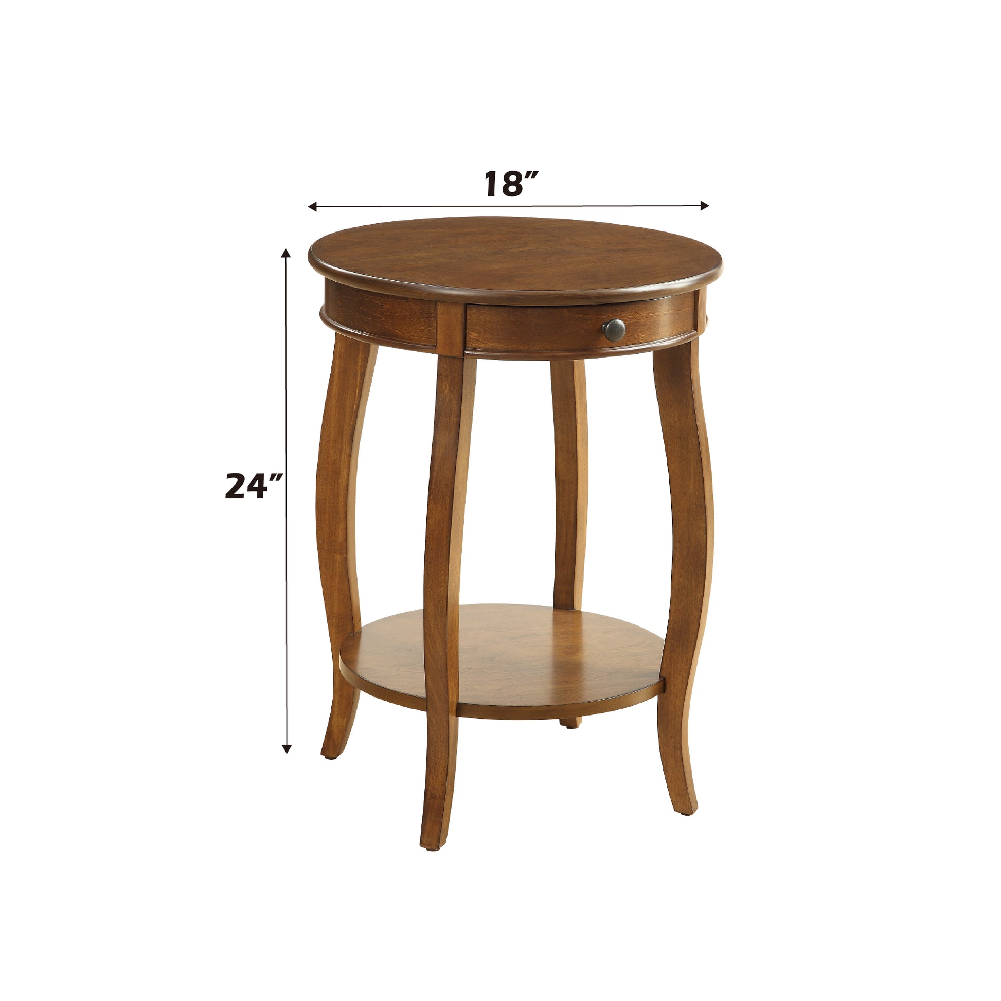 Alysa Walnut Finish Accent Table Walnut Synthetic Wood