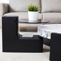 The Detachable Double Decker Coffee Table, The Stylish Design Is More Precious, And The Detachable Design Can Make The Use Of Space More Flexible And Suitable For Various Scenes. White Black Mdf