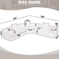 Arrived Oversized Combination Sofa,Curved Sofa,Upholstered 4 Seater Couch For Living Room, Modern Modular 3 Piece Free Combination, Semicircular Modular Sofaboucle, Khaki Khaki Polyester Primary Living Space Soft Tight Back Modern Square Arms Foam