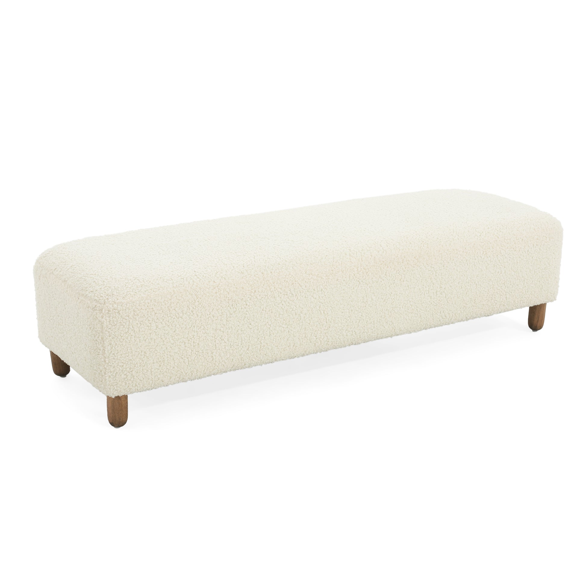 Comfortable Ottoman, White White Polyester Wood Polyester Or Polyester Blend Backless Solid Casual,Modern Pine Rectangle Armless Polyester Polyester