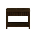 25'' Rectangular Farmhouse End Table With Storage Shelf, Sofa Side Table With Solid Wood Legs For Living Room, Bedroom, Office, Espresso Espresso Pine