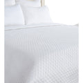 Kahn Hand Quilted Lumbar King Size Pillow Sham, Self Binding, Matte White White Fabric