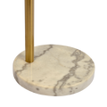 Oasis Long Arm Gold Brass Adjustable Floor Lamp With Round White Marble Base Gold,White Marble Brass,Faux Marble