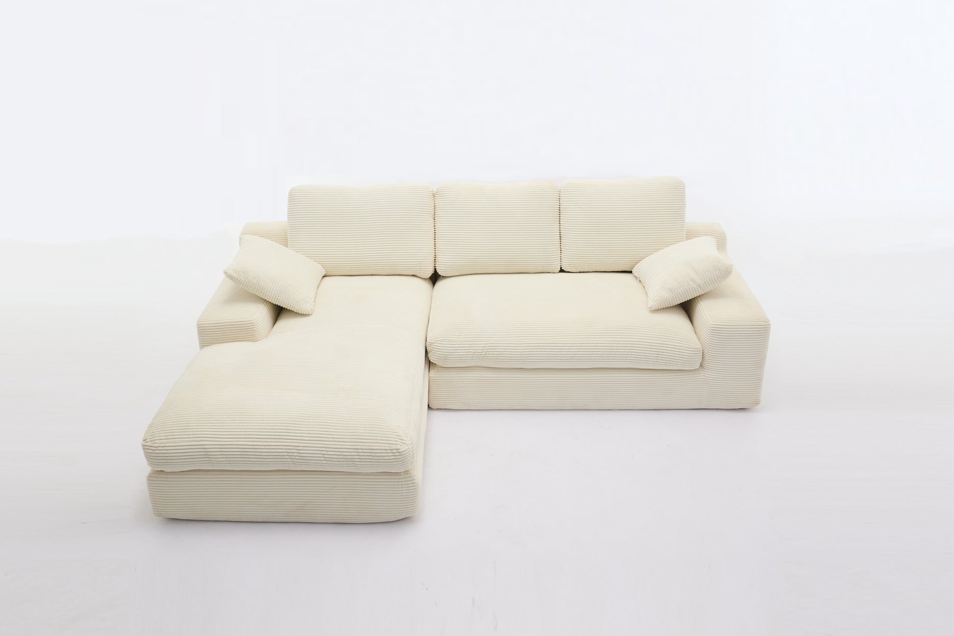 99*69" Modular Sectional Living Room Sofa Set, Modern Minimalist Style Couch, Upholstered Sleeper Sofa For Living Room, Bedroom, 2 Pc Free Combination, Installation Free Sofa, L Shape, White White Primary Living Space Soft Minimalist,Modern Foam Spring 4