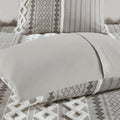 Cotton Printed Comforter Set With Chenille Gray King Cal King King Gray Cotton