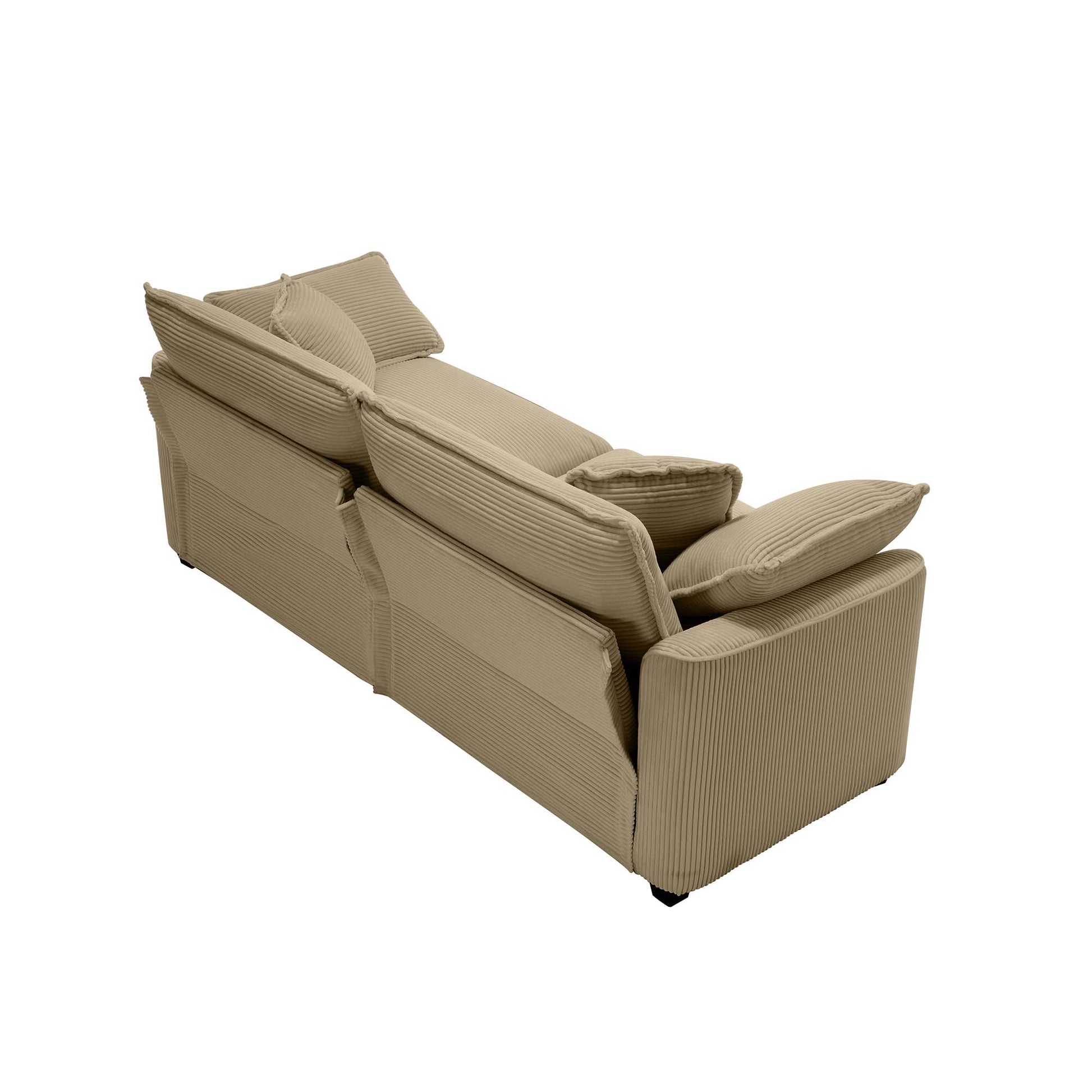 Modern Living Room Sofa Two Piece Set, Suitable For Living Room And Bedroom Sofa Set, Consists Of A Single Seat And A 3 Seater Sofas, Tan Corduroy Tan Corduroy 3 Seat