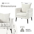 Barrel Chair, Chenille Accent Chair, Fabric Armchair Club Chair,Upholstered Arm Chair With Solid Wood Legs,Waist Pillow,Padded Single Chair For Living Room Bedroom Study Waiting Room,Beige Beige Light Brown Primary Living Space Modern Rubberwood Foam