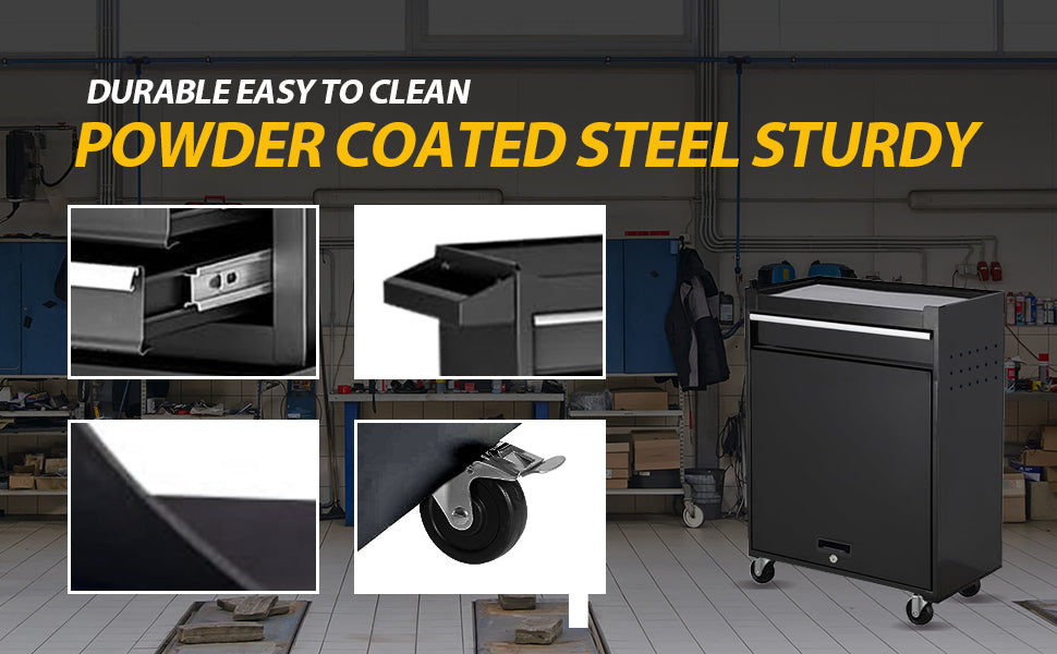 Tool Chest,5 Drawer Rolling Tool Storagecabinet With Enhanced Packaging, Detachabletop Tool Box, Metal Tool Cart For Garageworkshop,Black Black Iron