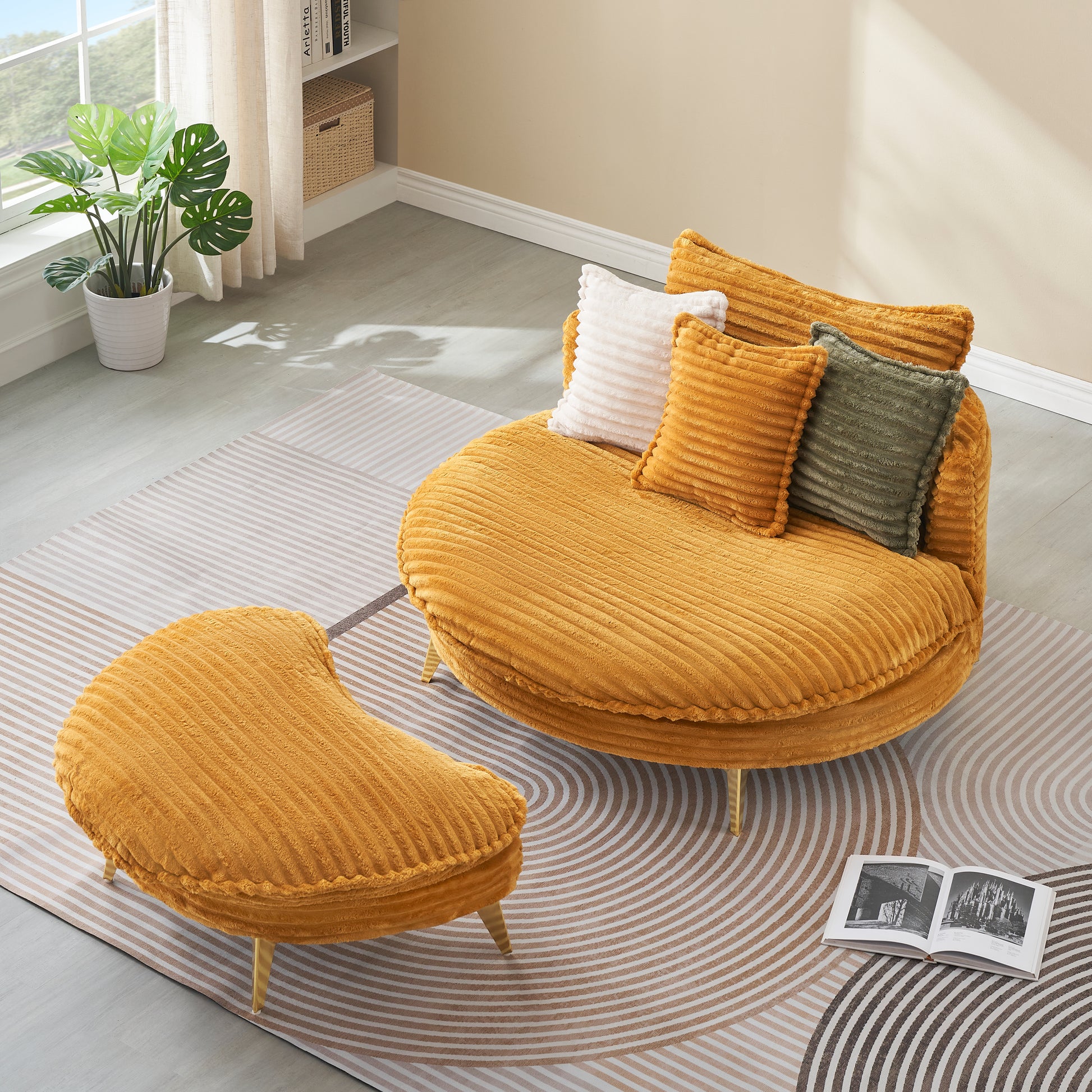 65.00 Inches Long, Corduroy Sofa Fabric, With Three Matching Pillows And Two Spacious And Comfortable Seats, For Apartment Office Living Room Yellow Yellow Corduroy 2 Seat