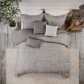 7 Piece Printed Seersucker Comforter Set Grey King King Grey Polyester