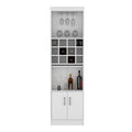 Pisek Bar Cabinet 5 Tier, Wine Cabinet, Liquor Cabinet, 12 Bottle Cubbies, 5 Shelves, White White Solid Wood Mdf Engineered Wood