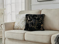 Luxury Chinchilla Faux Fur Gilded Black Pillow 20 In. X 20 In. Black Gold Polyester