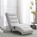 Coolmore Linen Massage Chaise Lounge Indoor With Remote Control,Ergonomic Electric Massage Long Lounger With 5 Modes For Office, Living Room,Bedroom Light Grey Light Grey Foam Linen