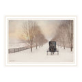 Snowy Amish Lane White Framed Wall Art For Living Room, Bedroom Wall Art Print For Home Decor By Lori Deiter Multi Wood Paper