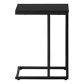 Accent Table, C Shaped, End, Side, Snack, Living Room, Bedroom, Black Laminate, Black Metal, Contemporary, Modern Black Particle Board