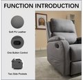 Best Choice Recliner Chair Living Room Reclining Sofa Chair, Home Theater Seating Modern Recliner, Manual Recliner Sofa Chair For Living Room Office Apartment, Easy To Reach Side Button Gray Gray Pu Leather