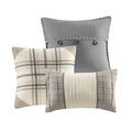 6 Piece Printed Herringbone Quilt Set With Throw Pillows Neutral King Cal King Neutral Polyester