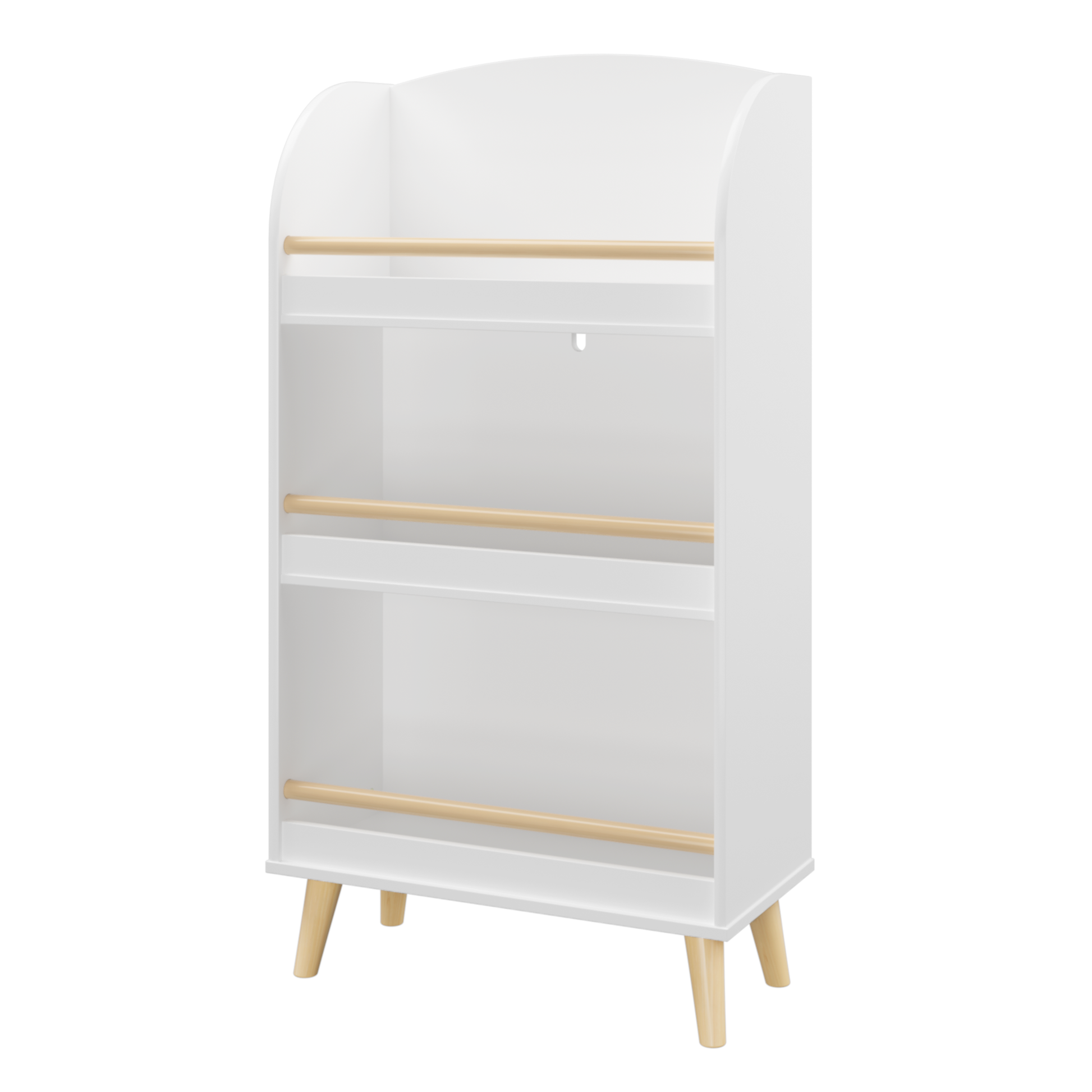 Kids Bookshelf, 3 Tier Bookcase, Book Organizer, Toy Storage Cabinet Organizer, White White Primary Living Space Mdf