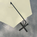 Outsunny 9.5Ft Cantilever Patio Umbrella With Crank, Cross Base And Air Vent, Round Hanging Offset Umbrella, Heavy Duty Outdoor Umbrella For Garden, Pool, Backyard, Deck, Beige Beige Polyester