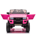 24V Two Seater Kids Ride On Car W Parents Remote Control, Licensed Toyota Lc250,220W Motors,With Shovel,Three Point Seat Belt,Slow Start,Speed Adjustment,Bluetooth,Music For Kids Aged 3 . Pink Polypropylene