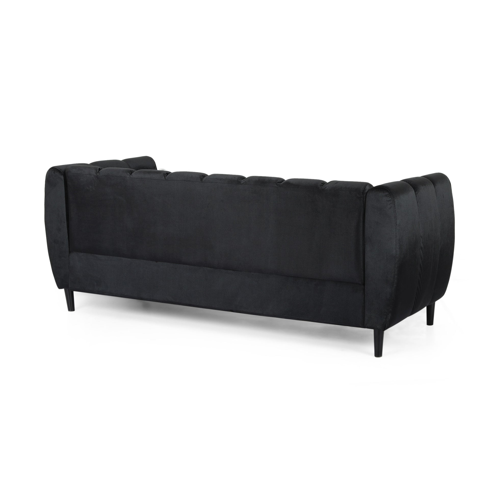 Miranda Velvet 3 Seater Sofa Black Velvet