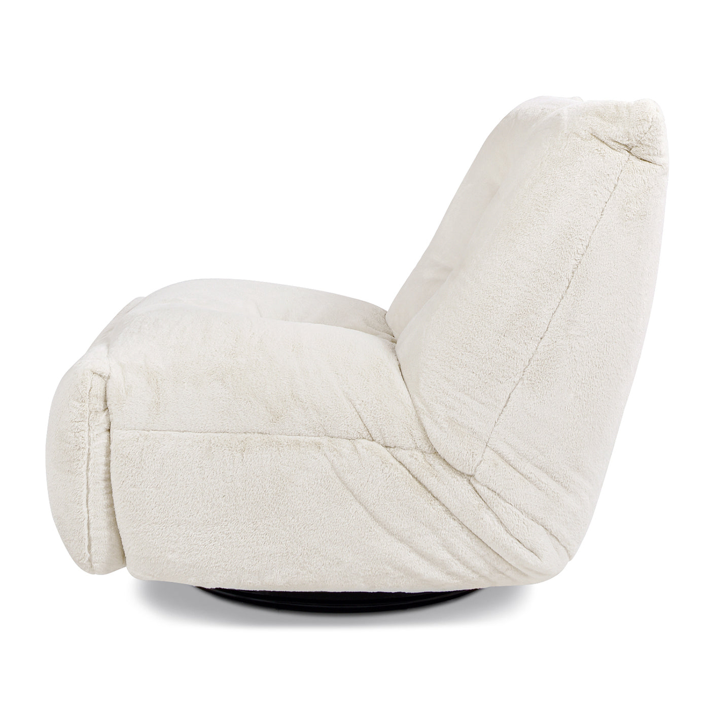 Rearden 35.5" Swivel Glider Manual Recliner Gaming Lounge Chair, Pearl White Short Faux Fur White Foam Faux Fur