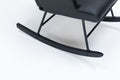 Rocking Chair, Glider Chair,Rocking Accent Chair With Lumbar Pillow And Ottoman For Nursery Living Room Bedroom Black Pu