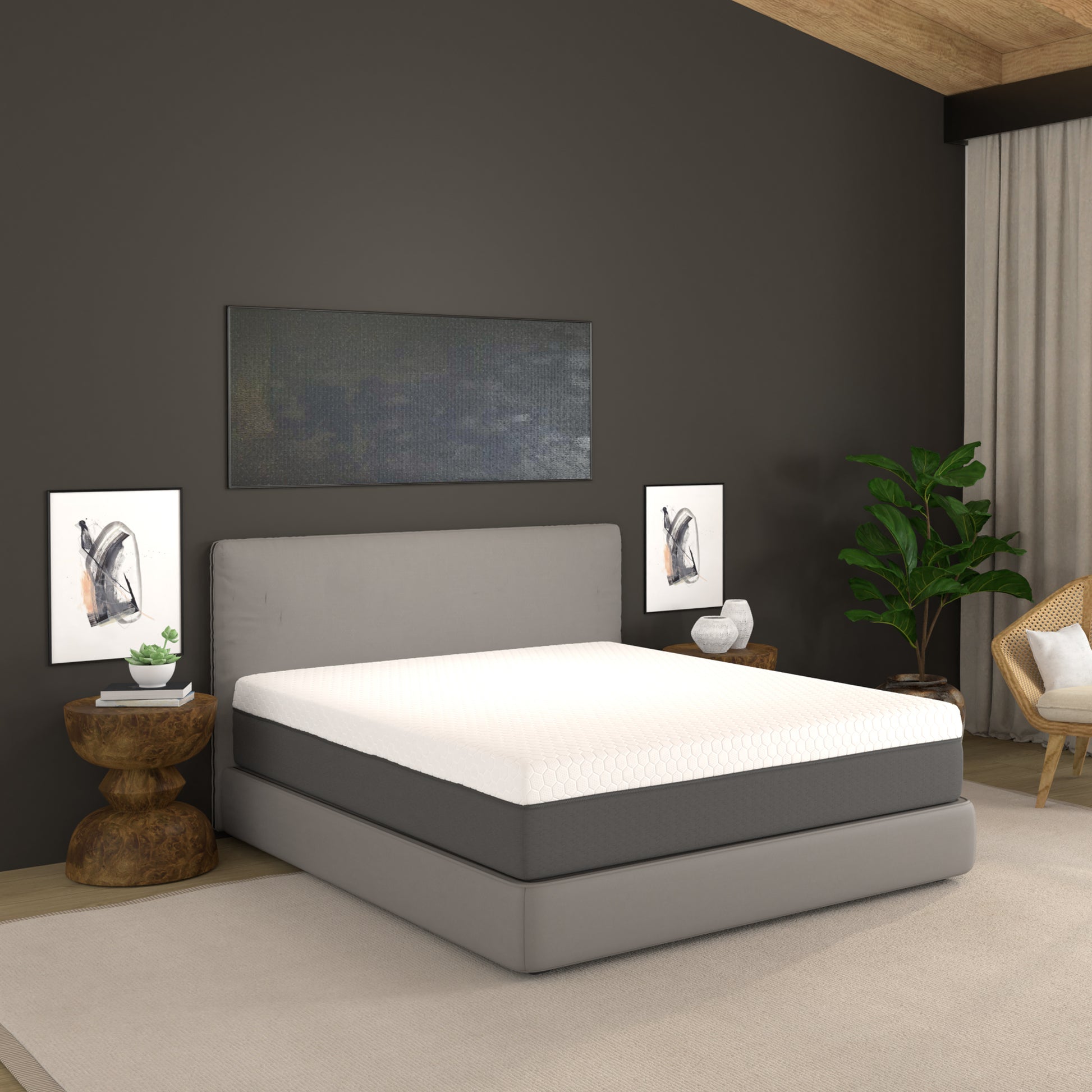 12" Zoned Comfort Regions With Cooling Cover, Gel Swirl Memory Foam And Air Grid Queen White Foam Queen