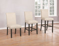 Set Of 2 Fabric Upholstered Side Chairs, Beige Solid Beige Dining Room Rectangular Side Chair Set Of 2 Fabric,Mdf