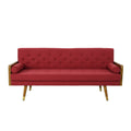 Aidan Mid Century Modern Tufted Fabric Sofa Red Fabric