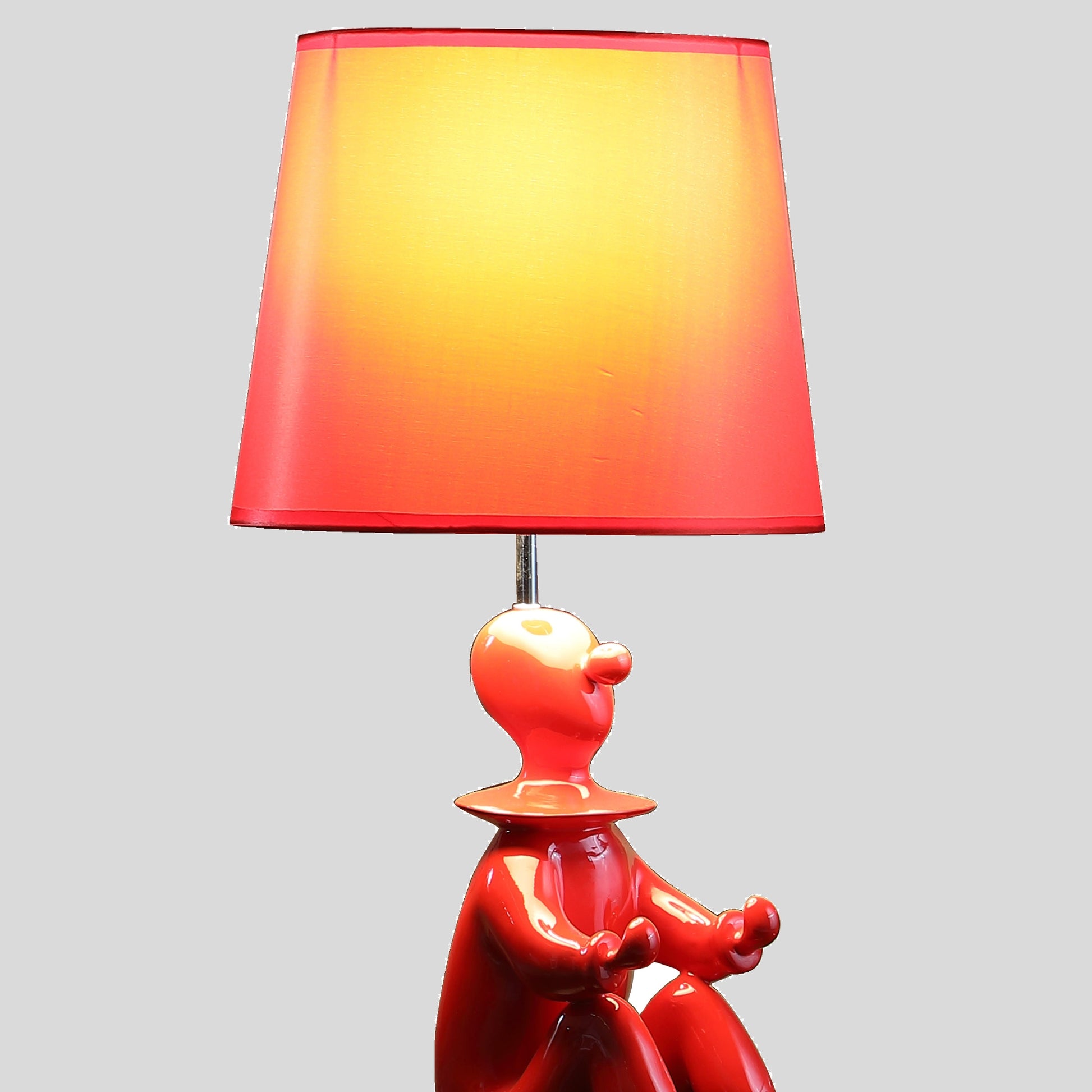 21.25" Red Modern Clown Phone Holder Resin Table Lamp Red Polyresin