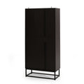 Bar Cabinet Dark Grey Wood