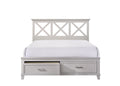 Queen X Storage Bed Gray Solid Wood Mdf