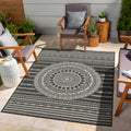 Sunshine Gc Har2017 Anthracite 5 Ft. 3 In. X 7 Ft. 3 In. Indoor Outdoor Area Rug Anthracite Polyester Polypropylene