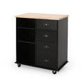 Provence Kitchen Cart With 2 Drawers 1 Door Black Wood