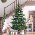 Homcom 7.5 Foot Artificial Christmas Tree, Pine Hinged Xmas Tree With 1218 Realistic Branches, Steel Base, Auto Open, Green Green Plastic