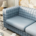 Fx D1 Sofa Set Include Chair Loveseat And Sofa Light Blue Colorlinen & White Color Sofa Legs Light Blue Fabric 6 Seat