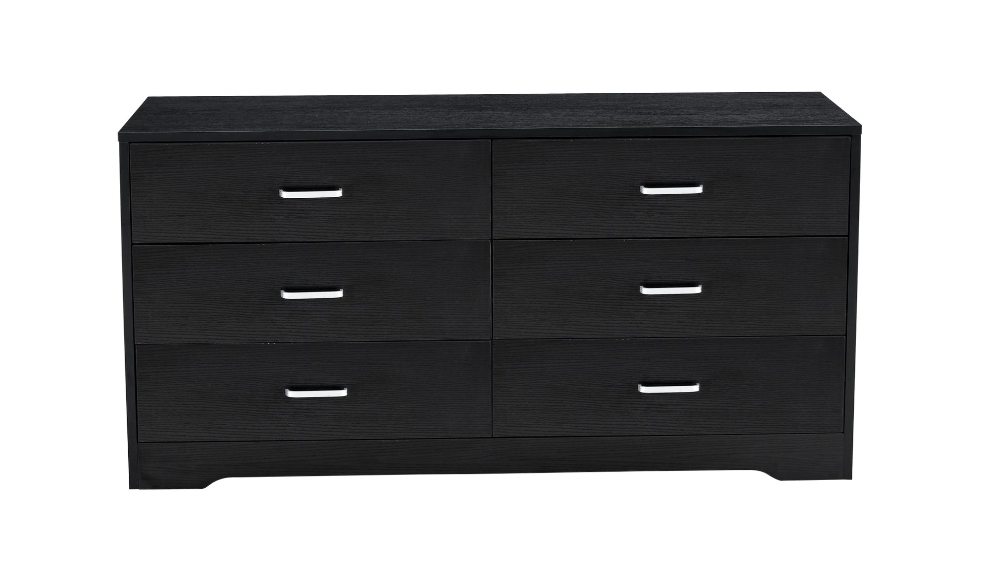 Wood Mdf Boards, 6 Drawers Dresser, Black Black Mdf